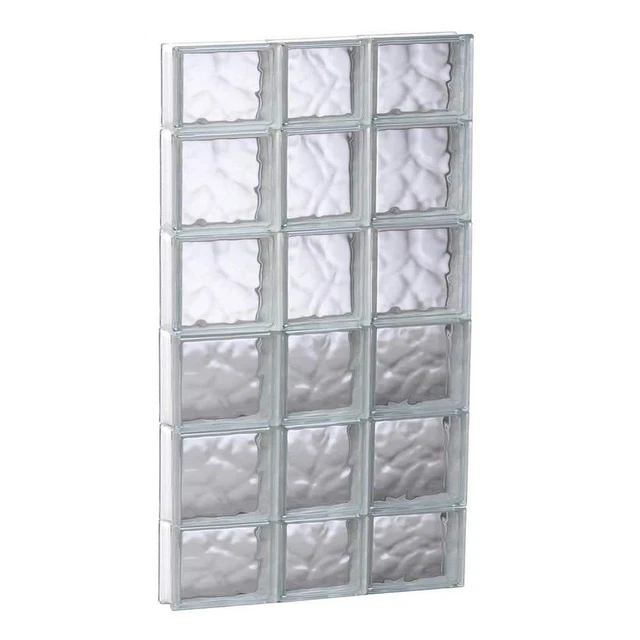 Clearly Secure Glass Block Window 21.25" x 42.5" Frameless Non-Vented White