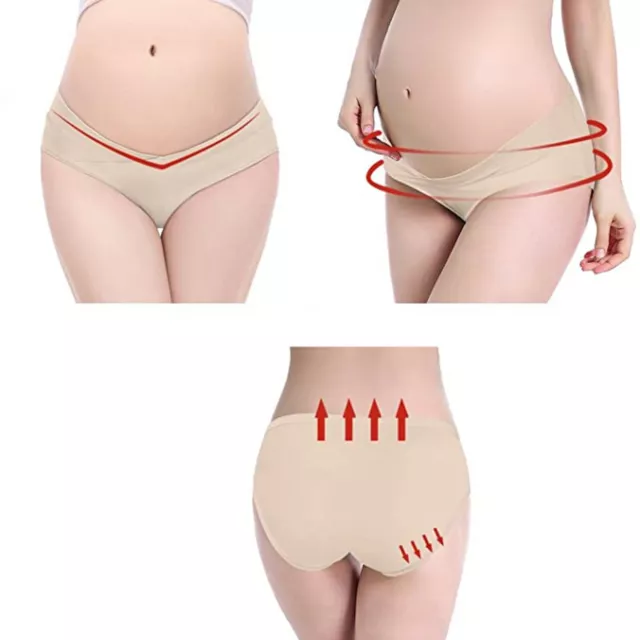 Maternity Pregnant Womens Low Waist V Shaped Cotton Pregnancy Postpartum Panties 2