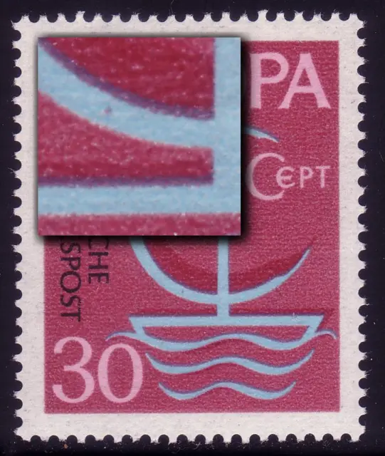 520 Europa 30 Pf mit PLF roter Fleck im C-Symbol, Feld 6, postfrisch **
