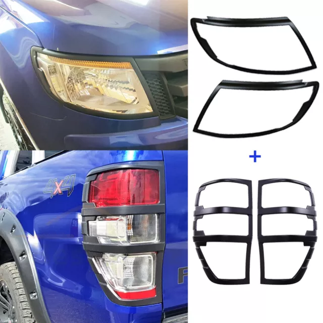 Head Rear Tail Light Trim Cover Guard For Ford Ranger PX 2011 2012-2014 Wildtrak