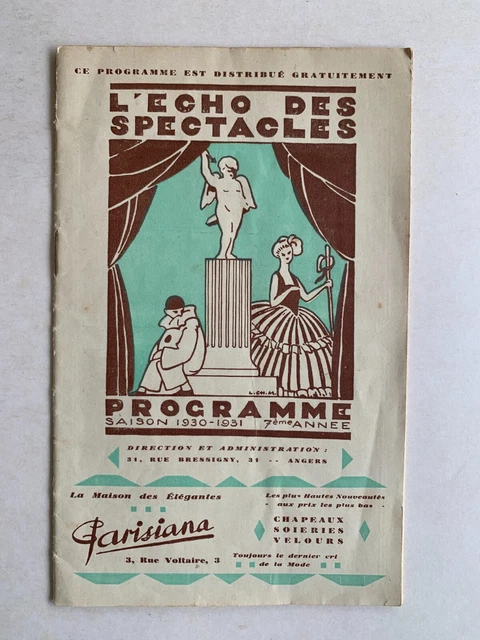 Programme Original Du Théâtre National De L'Odéon - L'Arlésienne (Daudet, Bizet) - 1937