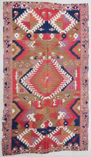 Tapis rug kilim ancien Europeen Balkans 1900