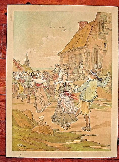 LITHOGRAPHIE LA FETE Dans La Cour Karen Tual N° 9/200 EUR 90,00