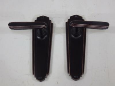 Superior brass 24100 antique copper Nouveau,Deco lever door handles & backplates