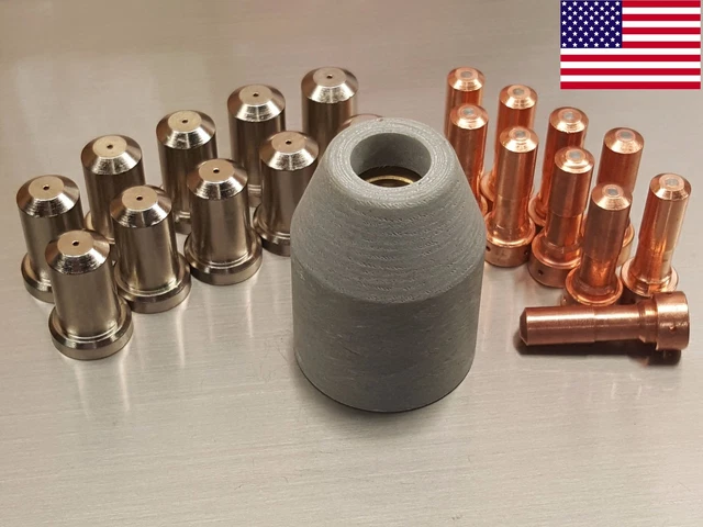 21pc 33366 + 33368 30A Nozzles + 21616 Retaining Cap PT-23 PT-27 Plasma Cutter
