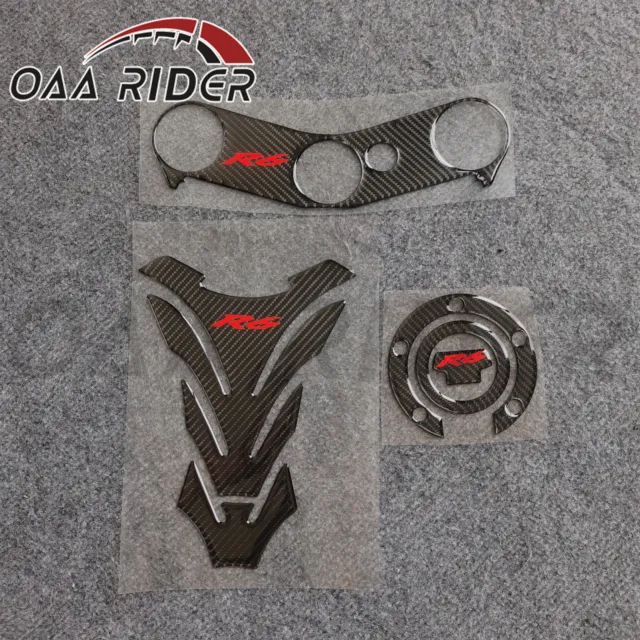 Tank Pad Gas Cap Triple Clamp Sticker Decal For Yamaha YZFR6 YZF600 R6 2006-2016