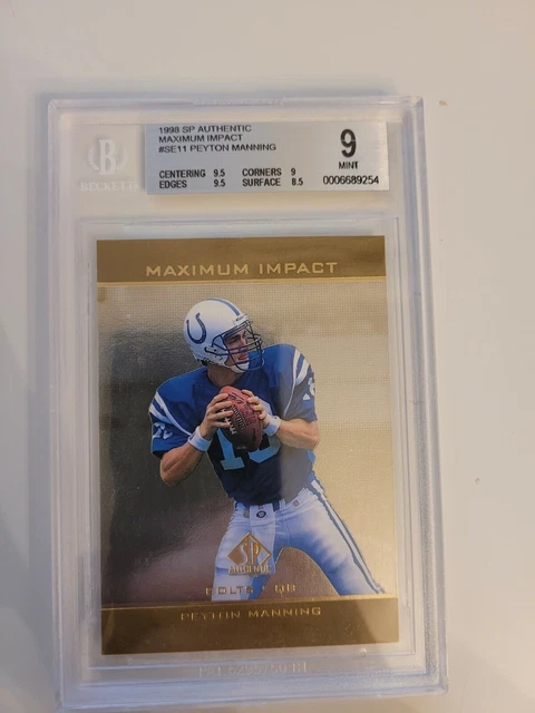Peyton Manning 1998 SP Authentic Maximum Impact Rookie RC BGS 9 COLTS Broncos