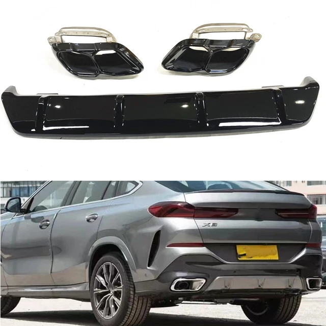 Paraurti posteriore diffusore labbro + terminali di scarico per BMW G06 LCI X6 2023-2024 nuovo