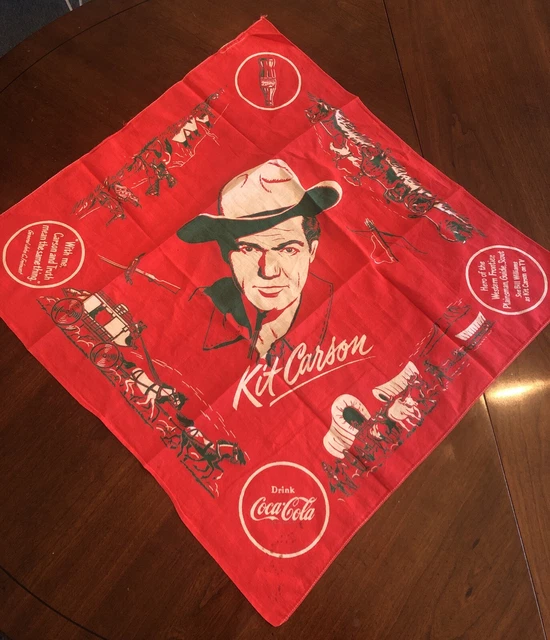 VINTAGE 1950'S WESTERN Kit Carson Coca-Cola Premium Red Coke