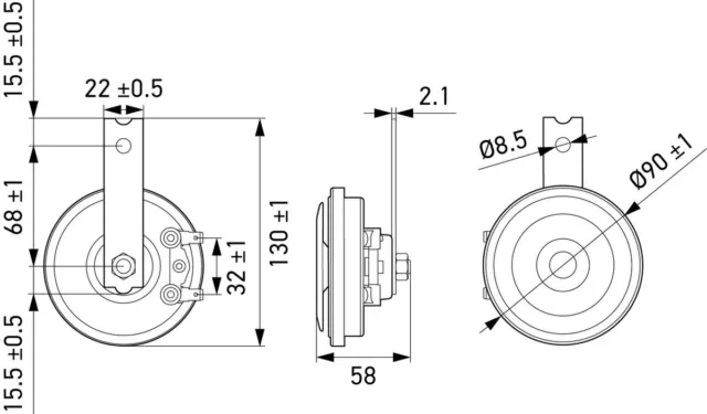 Horn Set HELLA 113 dB(A) Gehäusefarbe rot/schwarz