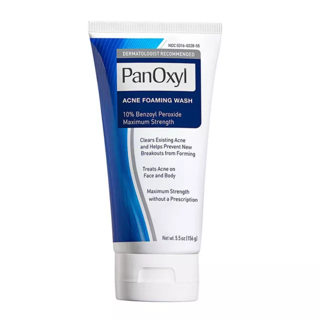 PanOxyl, Acne Foaming Wash, Benzoyl Peroxide 10% Maximum Strength, 5.5 oz