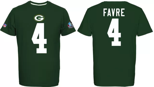 NFL Tee-Shirt Vert Bay Packers Planche Favre 4 Maillot Hall De Fame Football Hof