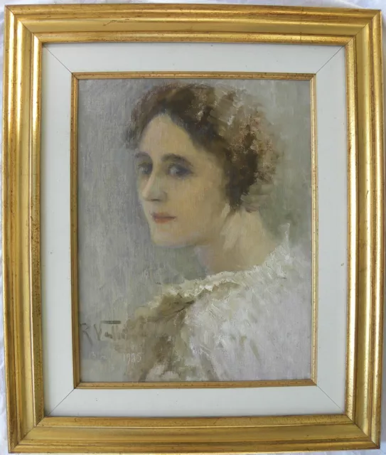 Rita VALLI (Pavia 1903-1998) AUTORITRATTO nell'anno 1935 OLIO su tela cm 40x30 2