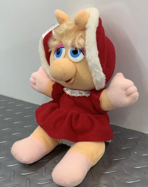 Vintage 1987 Muppet Babies Miss Piggy 10” Christmas Plush Jim Henson 3