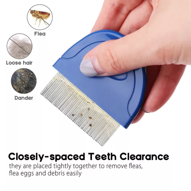 Flea Comb For Cats Dogs Pet Hair Grooming Tools Deworming Brush Fur Remove