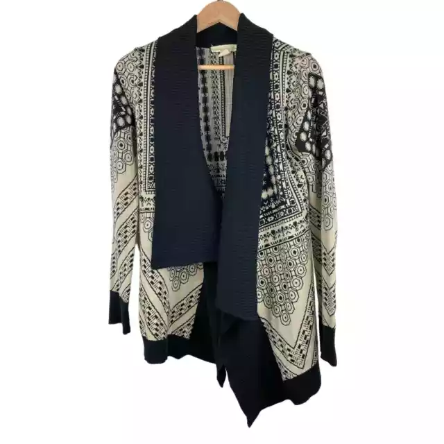 Anthropologie Staring at Stars Women's Size S Cream Black Aztec Wrap Sweater