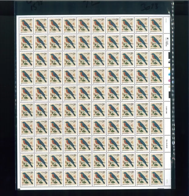 United States 3¢ Eastern Bluebird Stamp #3033 MNH Full Sheet