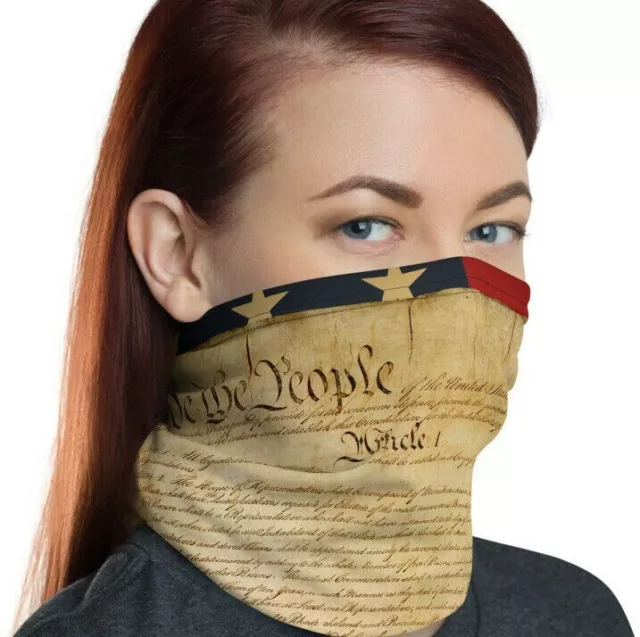 Constitution Face Mask, We the People, American, United States, USA Neck Gaiter