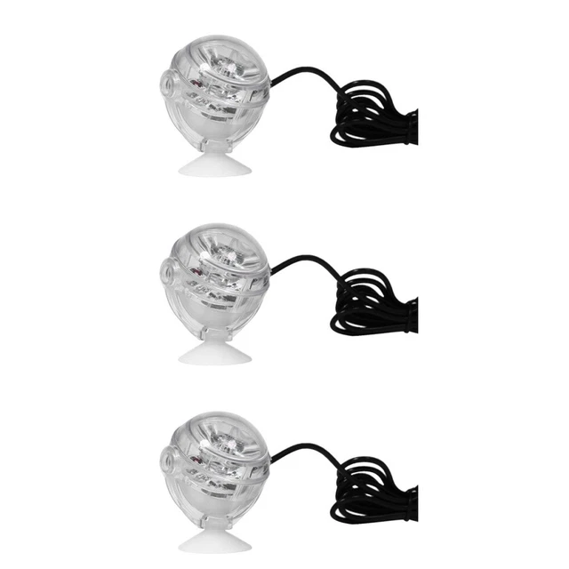 3 PIEZAS Acuario Impermeable LED Faro-Luz Sumergible Convexa