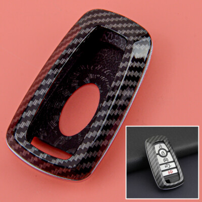 Noir YONGYAO Kit de Couvercle de Coque Porte-Clé À Distance en Fibre de Carbone pour Ford Ranger C-Max Focus Galaxy 