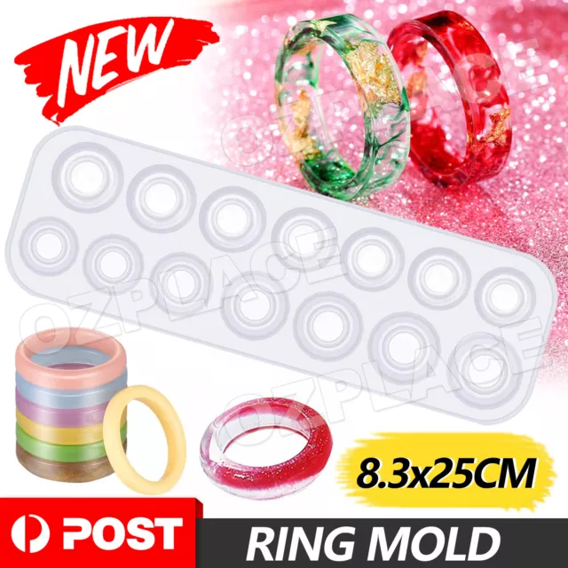 14 Hole Ring Silicone Jewelry Pendant Making Mold Epoxy Resin Mould Tool DIY