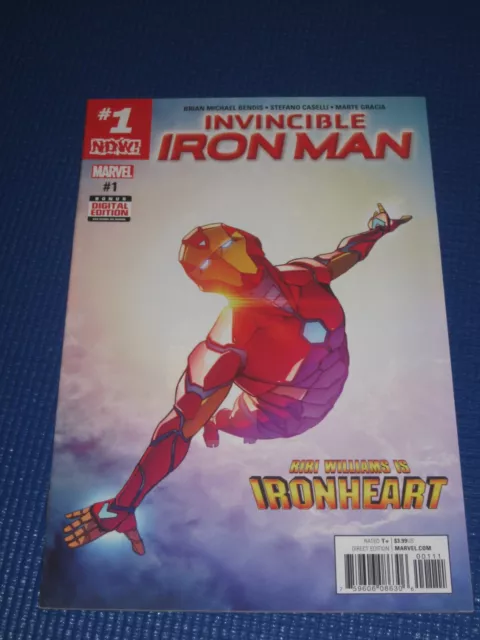 Marvel Comics Invincible Iron Man #1 - 1st Riri Williams Ironheart Cover - NM
