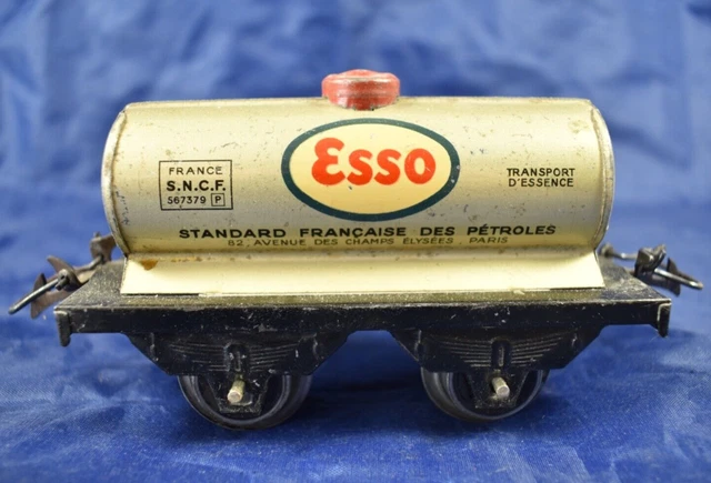 Wagon Citerne ESSO SNCF échelle HO – Métal, Ancien, à Identifier (SMCF)
