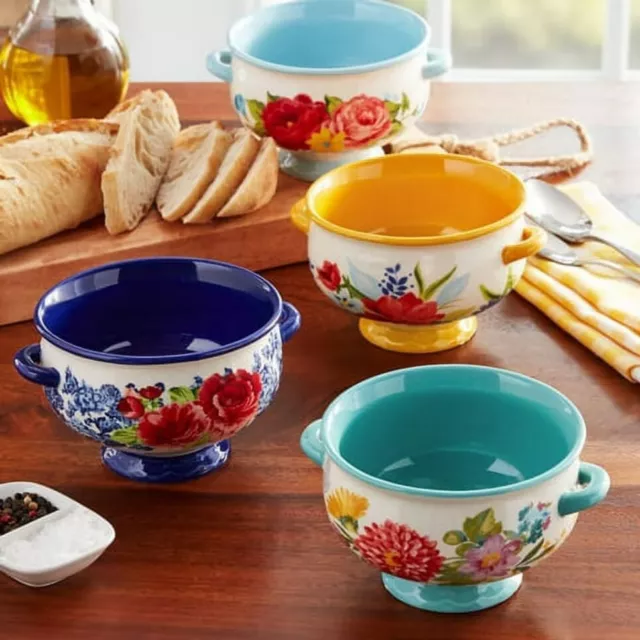SALE! The Pioneer Woman Floral Medley 20-Ounce Soup Bowls, 4-Pack