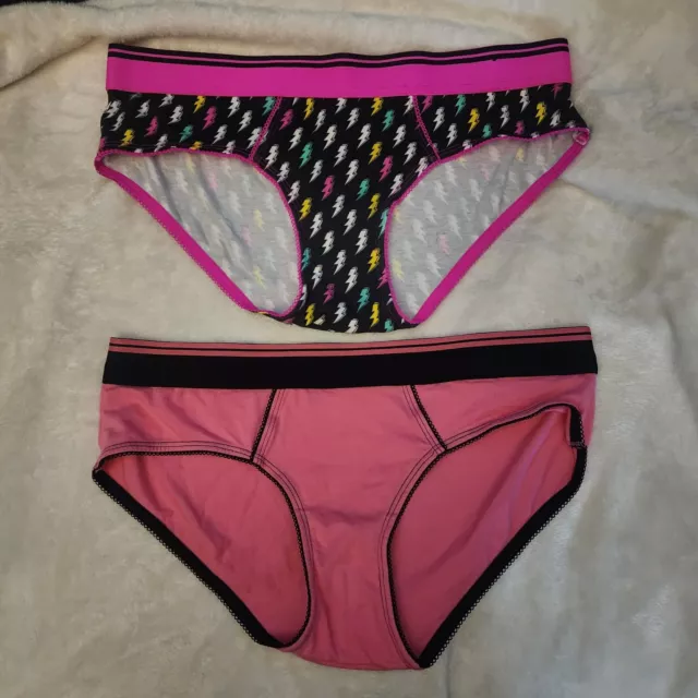 Flirtitude Pink Lightning Hipster Bikini Panties Lot Of 2  - Size Medium