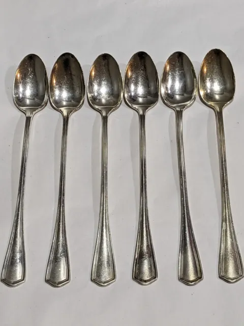 Vintage ~Set Of 6 Oneida Hotel Plate  Iced Tea Silver Plated Spoons
