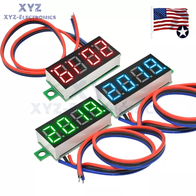 DC 0-100V 0.36 " 4-Digit Digital Voltmeter LED Voltage Tester Panel Meter 3-Wire