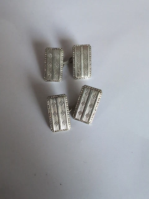 Boutons De Manchettes Anciens Gravés D'un Symbole Chinois - Occasion Bel état