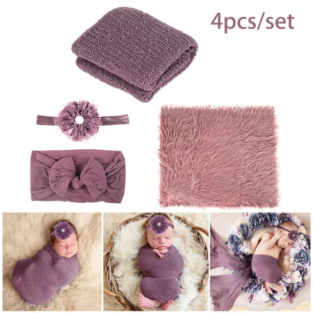 Newborn 4X Soft Backdrop Blanket Photo Props Baby Mat Fur Quilt Rug Photography♋