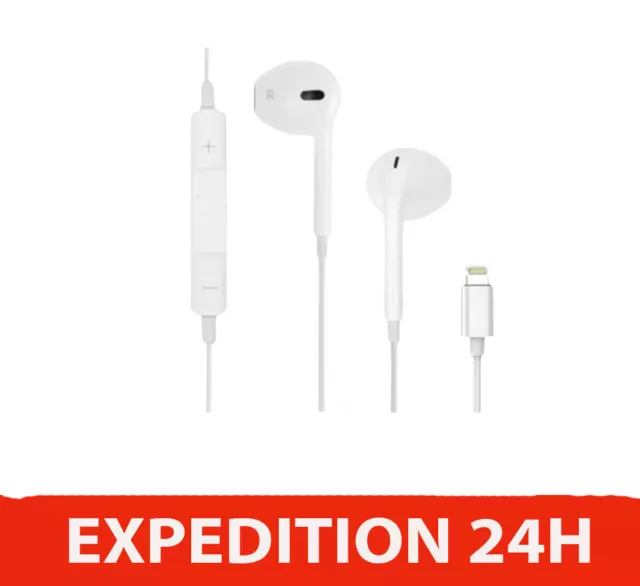Écouteurs iPhone 7 8 Plus X XR XS Max 11 Casque Micro Contrôle