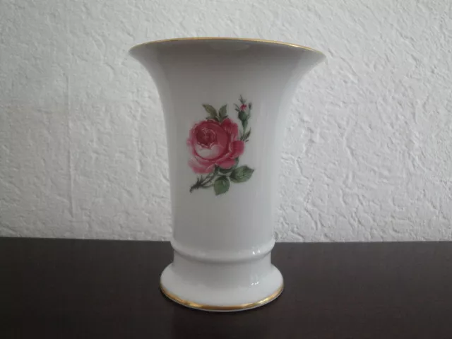 AK Kaiser Porzellan Vase, Blumenvase, rote Rose