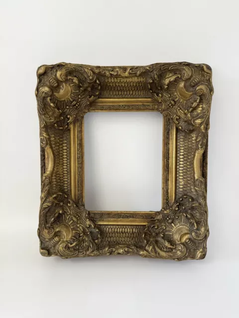 Vintage Heavy Ornate Baroque Rococo Style Gold Gilt Picture Frame Inner 10” X 8”