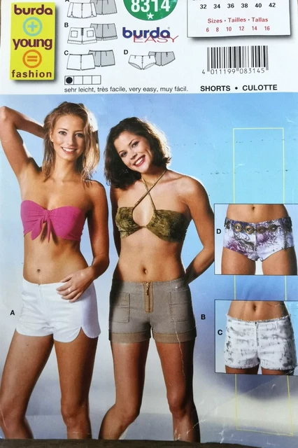 Patron De Couture Burda 8314 - Short Pop Art - Tailles 34 à 44 - Neuf Jamais Utilisé
