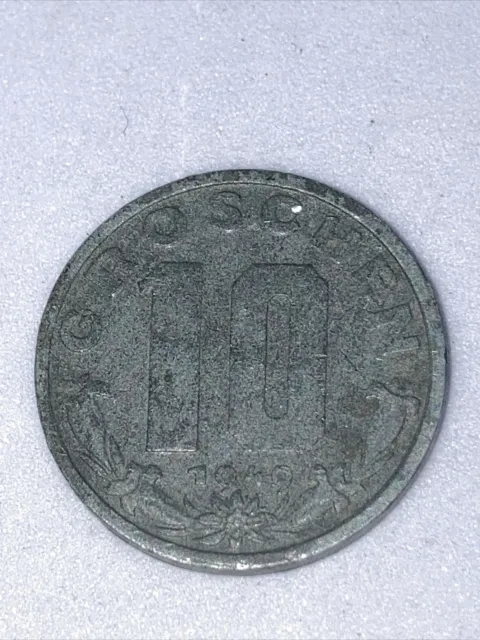 1949 Austrian Eagle 10 Groschen Austria Coin 2