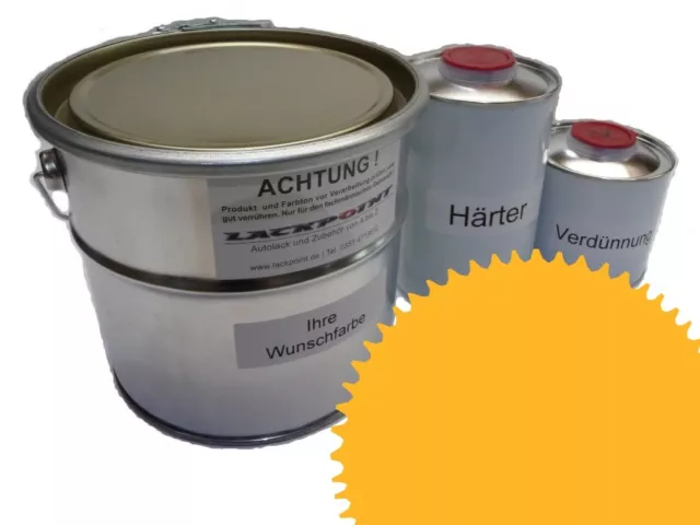 5 Liter Set 2K Autolack RAL 1023 Verkehrsgelb Acryl Glänzend Lackpoint UNI !