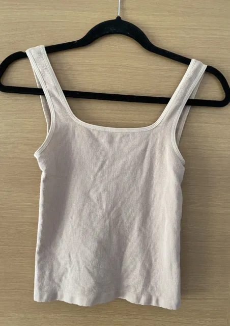 ANTHROPOLOGIE WHITE CAMI Top Size Small Strappy Square Neck Y2K