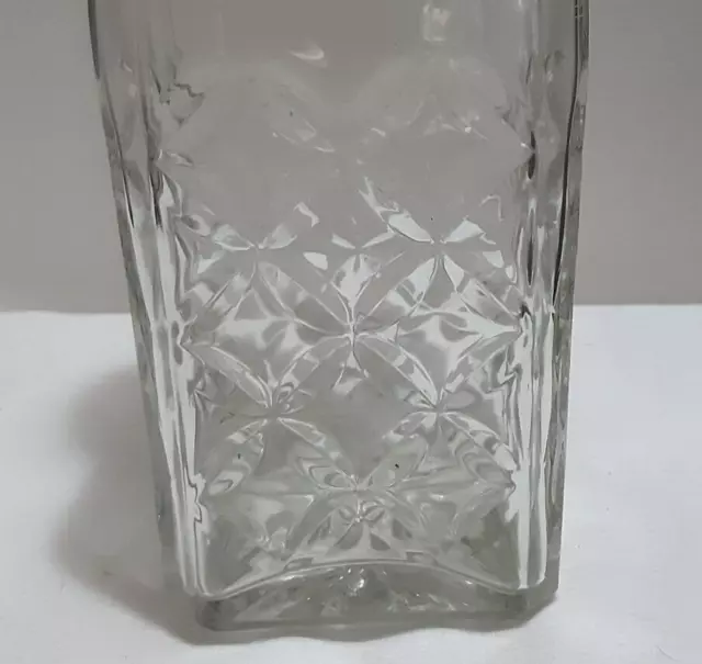Vintage Heavy Glass Depression Cut Whisky Decanter With Lid 2