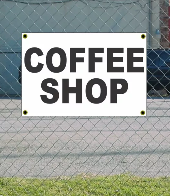 2x3 COFFEE SHOP Black & White Banner Sign NEW Discount Size & Price FREE SHIP