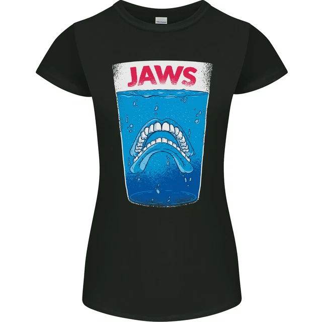 Jaws Funny Parody Dentures Skull Teeth Womens Petite Cut T-Shirt
