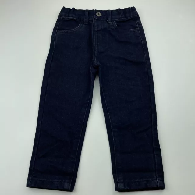 Boys size 3, Anko, dark denim jeans, adjustable, Inside leg: 32cm, EUC