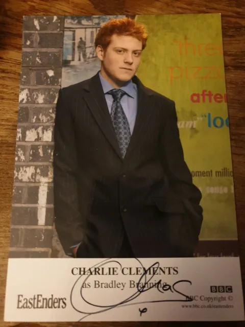 BBC EastEnders Bradley Branning Charlie Clements Hand Signed Card Autograph