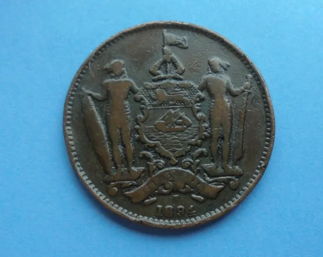 British North Borneo, 1894 H One Cent, as shown.