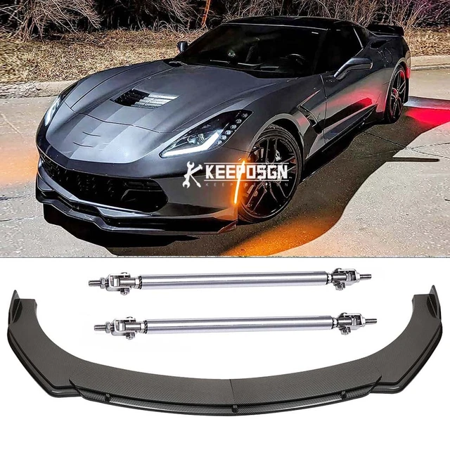 CARBON FIBER LOOK Front Bumper Spoiler Splitter Lip For Chevrolet