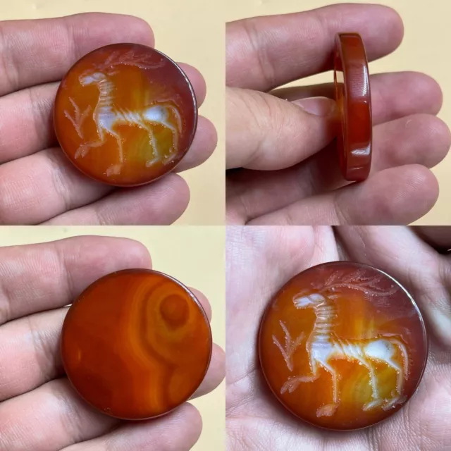 Unique Natural Agate Seal Intaglio Stone Near Eastern Seal Stamp Cabochon