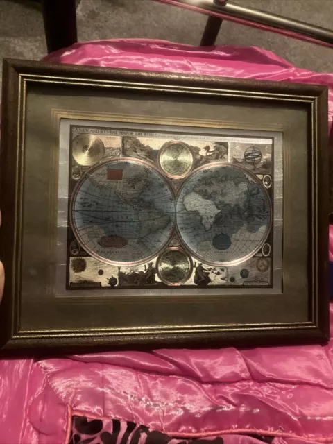 A New And Accvrat Map Of The World 1626 Foiled World Map Wood Frame