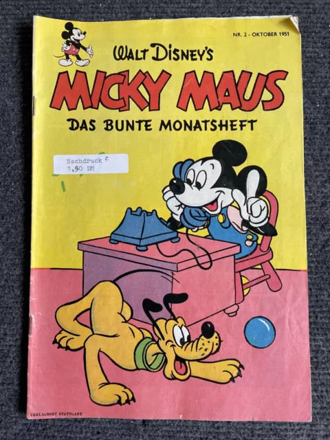 Micky Maus | Das Bunte Monatsheft | Nr.2 | Walt Disney´s | 1951 Nachdruck?